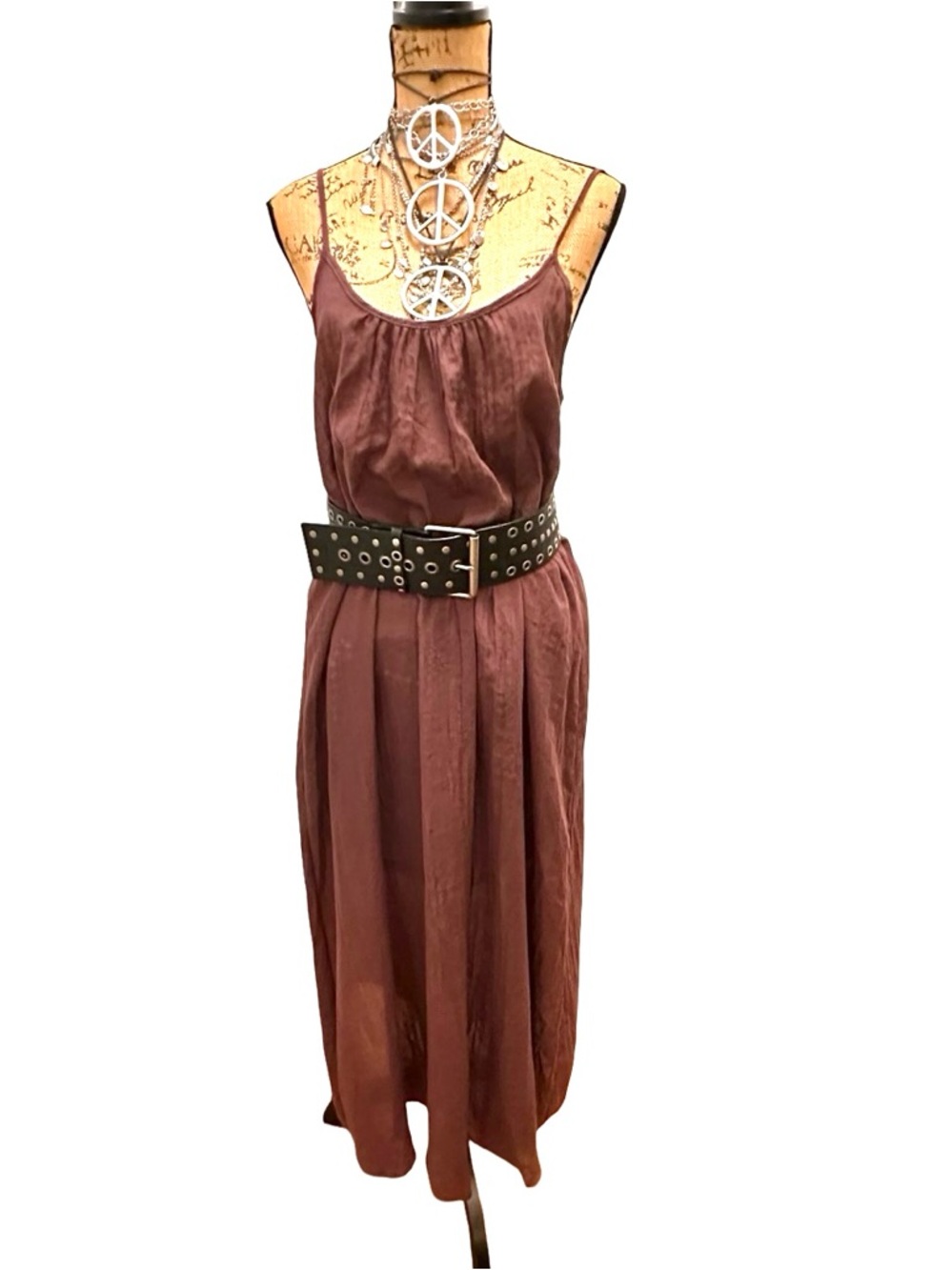 NEW - DOTTI Women's Chocolate Brown Maxi Flowing Summer Dress SIZE MEDIUM - Picture 12 of 16